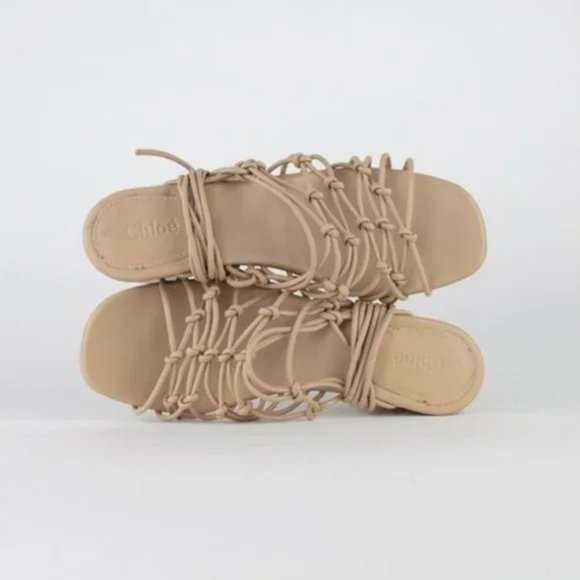 Chloe Jamie Leather Lace-Up Sandals - Picture 10 of 11